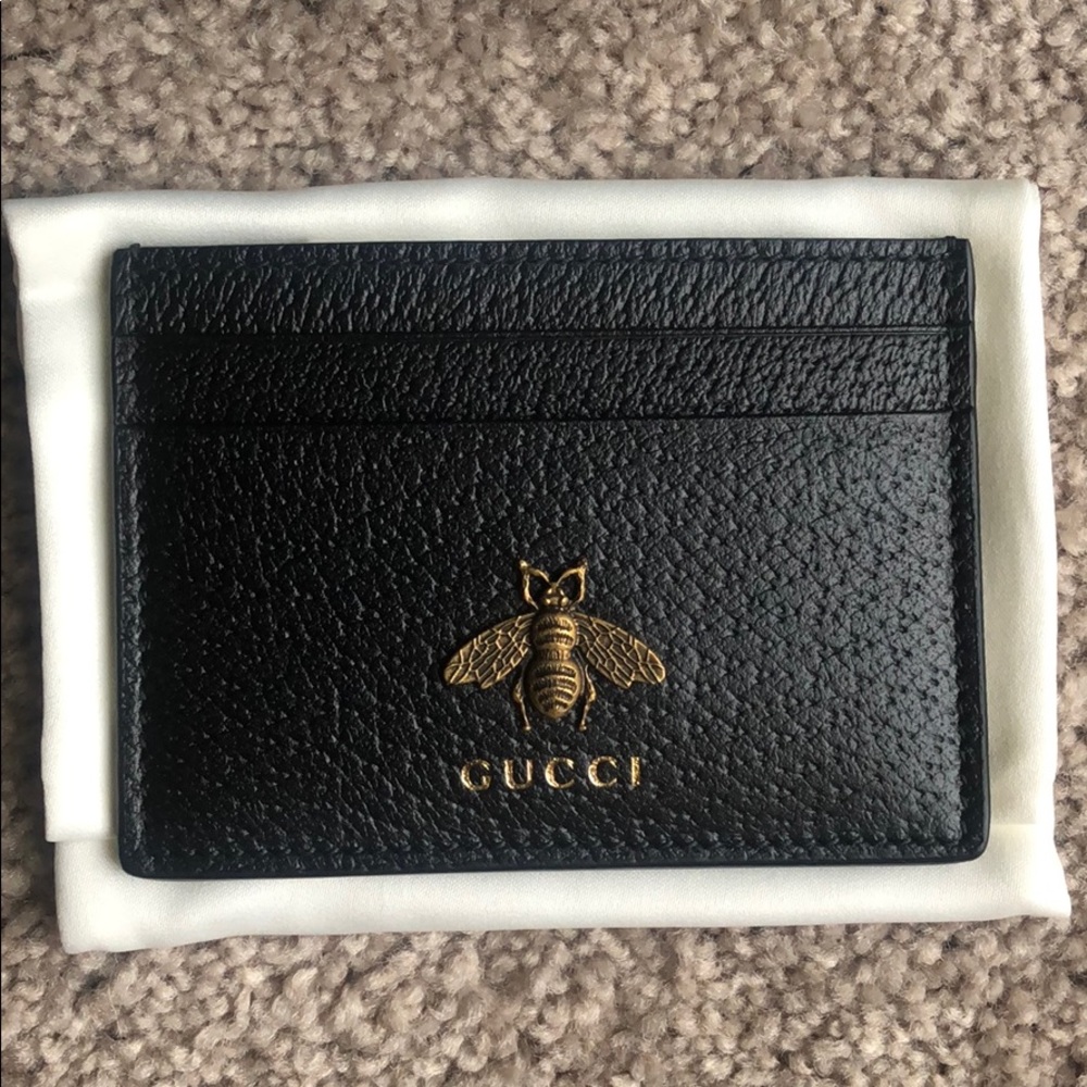 Never use - Gucci black bee card holder